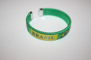 BRASIL GREEN COUNTRY FLAG FLEXIBLE BRACELETS WRISTBANDS .. FIFA WORLD CUP SOCCER FOOTBALL BRAZIL ..NEW