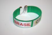 BRASIL GREEN SUPER THICK 5 STAR LOGO FIFA WORLD CUP BRACELET WRISTBAND .. BRAZIL FOOTBALL SOCCER .. NEW