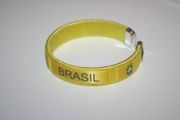 BRASIL YELLOW FIFA WORLD CUP SOCCER FOOTBALL LOGO BRACELET WRISTBAND .. NEW