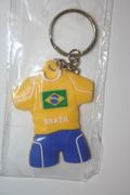 BRASIL YELLOW FIFA WORLD CUP SOCCER JERSEY KEYCHAIN...BRAZIL FOOTBALL ... NEW