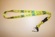 BRASIL YELLOW  LANYARD KEYCHAIN PASSHOLDER .... BRAZIL FIFA WORLD CUP FOOTBALL ... NEW