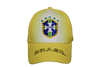BRASIL YELLOW WHITE ,5 STARS CBF LOGO FIFA WORLD CUP EMBROIDERED SOCCER HAT CAP.