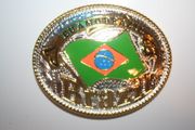 BRAZIL COUNTRY FLAG EU AMO BRAZIL METAL BELT BUCKLE .. NEW