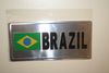 BRAZIL COUNTRY FLAG SMALL METAL LICENSE PLATE STICKER DECAL EMBLEM  .. BRASIL ... NEW