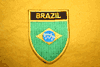 BRAZIL OVAL COUNTRY FLAG IRON ON SHIELD PATCH CREST BADGE .... FIFA WORLD CUP SOCCER FOOTBALL