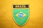 BRAZIL OVAL COUNTRY FLAG IRON ON SHIELD PATCH CREST BADGE .... FIFA WORLD CUP SOCCER FOOTBALL
