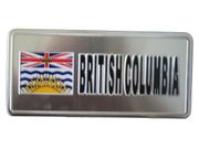 BRITISH COLUMBIA COUNTRY FLAG SILVER SMALL METALLIC LICENSE PLATE DECAL STICKER EMBLEM ...