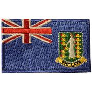 BRITISH VIRGIN ISLANDS COUNTRY FLAG SMALL IRON ON PATCH CREST BADGE . NEW 