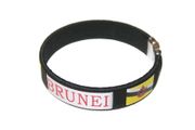 BRUNEI BLACK COUNTRY FLAG C' BRACELET WRISTBAND .. ADULT SIZE .. NEW