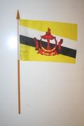 BRUNEI COUNTRY 4" X 5" SMALL STICK FLAGS WITH 10" POLE .. NEW