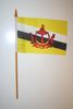 BRUNEI COUNTRY 4" X 5" SMALL STICK FLAGS WITH 10" POLE .. NEW