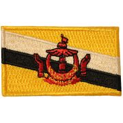BRUNEI COUNTRY FLAG SMALL IRON ON PATCH CREST BADGE . NEW