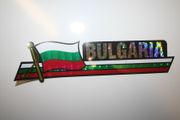 BULGARIA COUNTRY FLAG LONG METALIC CAR AUTOMOBILE BUMPER STICKER DECAL EMBLEM .. NEW