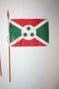 BURUNDI COUNTRY 4" X 6" SMALL STICK FLAG WITH 10" POLE ... NEW