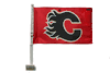 CALGARY FLAMES BLUE CAR AUTOMOBILE FLAG ... IT HAS A PICTURE OF THE MAPLE LEAFS LOGO ON IT AND IT FITS RIGHT INTO YOUR CAR SIDE WINDOW.