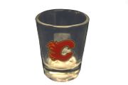 CALGARY FLAMES NHL HOCKEY LOGO 1.5 OZ SHOTGLASS