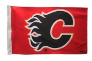 CALGARY FLAMES NHL LOGO 12" X 18" INCHES HIGH QUALITY FLAG WITH SLEEVE WITHOUT STICK .. NEW