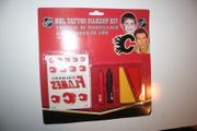 CALGARY FLAMES NHL SET OF TEMPARY TATTOOS AND MAKEUP KIT .. NEW