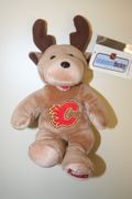 CALGARY FLAMES PLUSH  BEANIE MOOSE  STUFFED ANIMAL .. NHL HOCKEY .. NEW