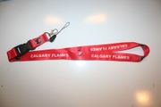 CALGARY FLAMES RED EXTRA WIDE LANYARD KEYCHAIN PASSHOLDER .. NHL HOCKEY .. NEW