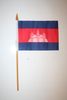CAMBODIA COUNTRY 4" X 6" SMALL STICK FLAG WITH 10" POLE .. NEW