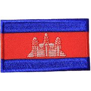 CAMBODIA COUNTRY FLAG SMALL IRON ON PATCH CREST BADGE .. NEW