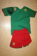 CAMEROON FIFA WORLD CUP SOCCER FOOTBALL GREEN  RETRO JERSEY WITH SHORTS .. NEW