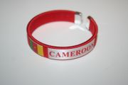 CAMEROON RED COUNTRY FLAG FLEXIBLE C BRACELET WRISTBAND .. NEW