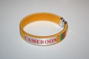 CAMEROON YELLOW COUNTRY FLAG FLEXIBLE C BRACELET WRISTBAND .. NEW