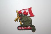 CANADA BEAVER SMALL IRON ON EMBROIDERED PATCH CREST BADGE .. NEW