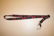 CANADA BLACK COUNTRY FLAG LANYARD KEYCHAIN PASSHOLDER ...NEW