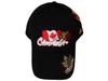 CANADA BLACK WITH 3 COLORED LEAFS & COUNTRY FLAG EMBOSSED HAT CAP .. NEW