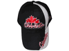 CANADA BLACK WITH WHITE STRIPE & RED LEAF EMBOSSED HAT CAP .. NEW