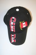 CANADA COUNTRY FLAG BLACK EMBOSSED HAT CAP ... BASEBALL HOCKEY SOCCER  NEW