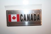 CANADA COUNTRY FLAG SMALL METAL LICENSE PLATE STICKER DECAL EMBLEM ... HOCKEY SOCCER .. NEW