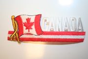 CANADA COUNTRY FLAG WORD IRON ON PATCH CREST BADGE .. NEW