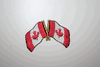 CANADA DOUBLE COUNTRY FLAG  SMALL  IRON ON EMBROIDERED PATCH CREST BADGE .. NEW