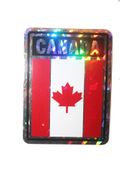 CANADA SQUARE COUNTRY FLAG METALLIC BUMPER STICKER DECAL .. SIZE 3" X 4" INCHES .. NEW