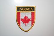 CANADA OVAL COUNTRY FLAG IRON ON SHIELD PATCH CREST BADGE .. CANADIAN .. NEW