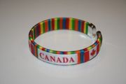 CANADA RAINBOW COLORS COUNTRY FLAG FLEXIBLE BRACELET WRISTBAND .. HOCKEY SOCCER .. NEW