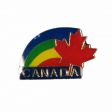 CANADA RAINBOW MAPLE LEAF SMALL METAL LAPEL PIN BADGE .. NEW