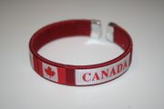 CANADA RED COUNTRY FLAG FLEXIBLE C BRACELET WRISTBAND.. NEW