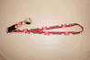 CANADA RED & WHITE STRIPE COUNTRY FLAG LANYARD KEYCHAIN PASSHOLDER...NEW