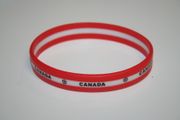 CANADA SOCCER FOOTBALL COUNTRY FLAG COLORS LAYERED SILICONE BRACELET WRISTBAND .. ADULT AND KIDS SIZES .. NEW