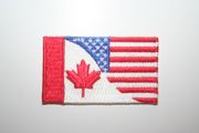 CANADA / USA COUNTRY FLAG COMBO SMALL EMBROIDERED IRON ON PATCH CREST BADGE ... NEW