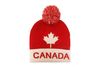 CANADA WHITE RED MAPLE LEAF TOQUE HAT WITH POM POM CANADA WHITE RED MAPLE LEAF TOQUE HAT WITH POM POM