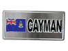 CAYMAN COUNTRY FLAG SILVER SMALL METALLIC LICENSE PLATE DECAL STICKER EMBLEM ...