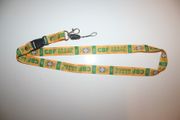 CBF BRASIL 5 STAR FIFA WORLD CUP YELLOW LANYARD KEYCHAIN PASSHOLDER .. SOCCER FOOTBALL .. NEW