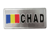 CHAD COUNTRY FLAG SMALL METAL LICENSE PLATE STICKER DECAL EMBLEM .. NEW
