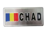 CHAD COUNTRY FLAG SMALL METAL LICENSE PLATE STICKER DECAL EMBLEM .. NEW